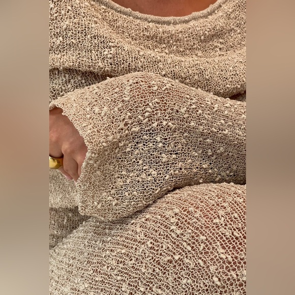 MESHKI Marisol Boucle Off-Shoulder Dress, Wheat - Picture 12 of 13